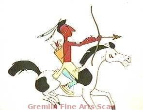 FROM A TO Z-Z-Z-Z- 1954 Cel of the Indian on Horseback (Ralph Phillips’ Dream). This Color Model Cel Was Used to Determine the Final Characterization and is Quite Rare.